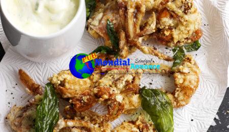 Gentle shell crab with green onion aioli