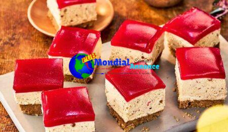 No-bake PB&J cheesecake squares