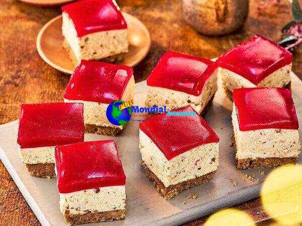 No-bake PB&J cheesecake squares