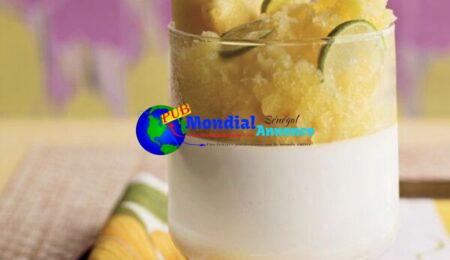 Yogurt Panna Cotta with Pineapple Granita