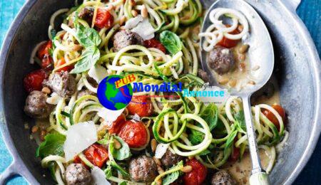 Summer season courgetti & meatballs