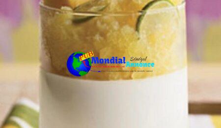 Yogurt Panna Cotta With Pineapple Granita