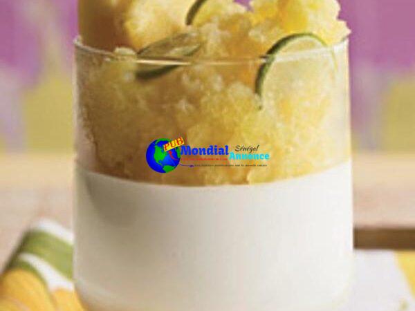 Yogurt Panna Cotta With Pineapple Granita