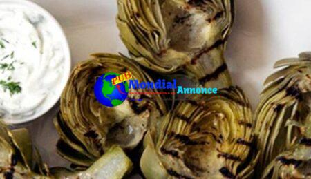 Grilled Artichokes with Yogurt-Dill Dipping Sauce