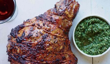 Roast Leg of Lamb with Hemp Seed Pesto