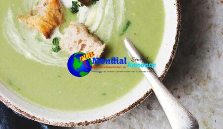 Spring Pea Soup with Viscount St. Albans Croutons