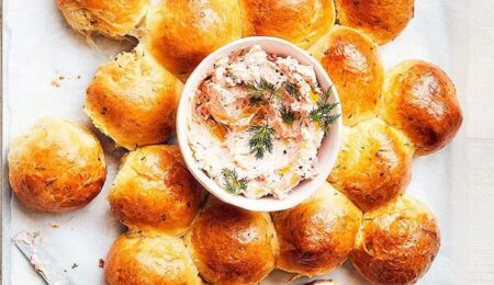 Smoked salmon pâté with dawdle & half brioche buns