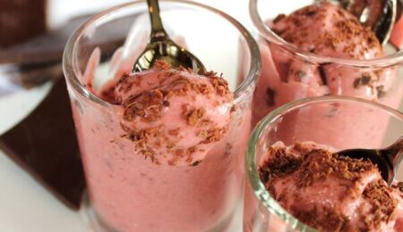 Roasted Strawberry Coconut Mousse Shots