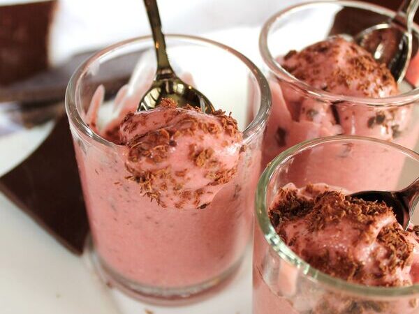 Roasted Strawberry Coconut Mousse Shots