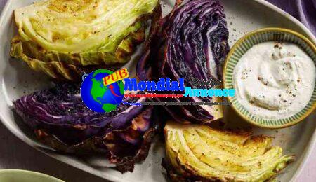 Roasted Cabbage with Horseradish Cream