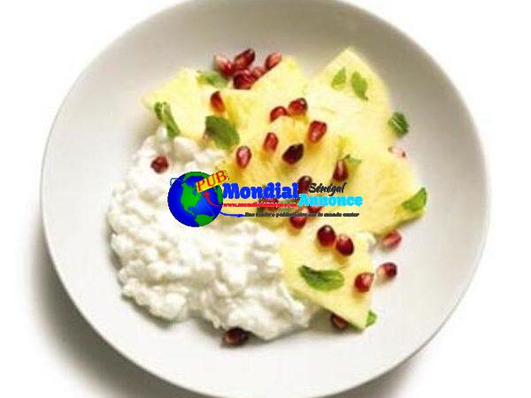 Cottage Cheese With Minted Pineapple