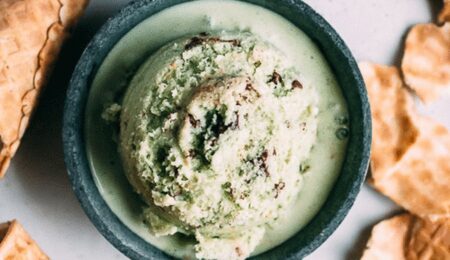 Matcha Mint Chip Ice Cream