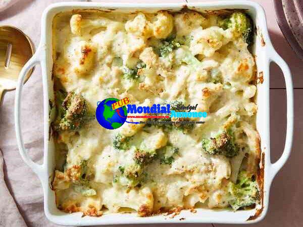 Creamy Broccoli-Cauliflower Rooster Casserole