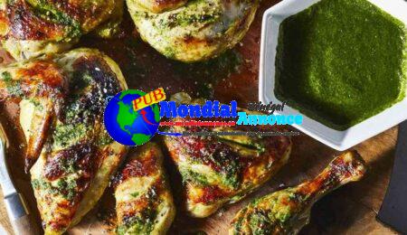 Roast Chicken with Cilantro-Mint Chutney