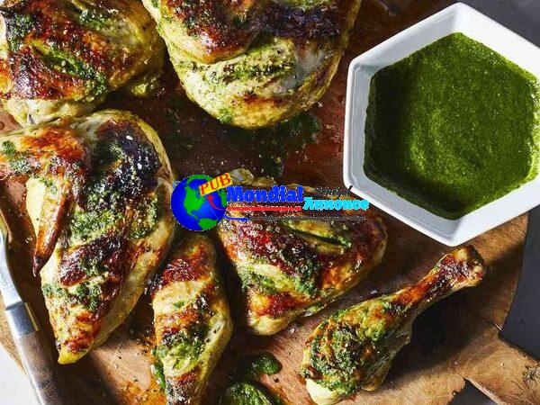 Roast Chicken with Cilantro-Mint Chutney