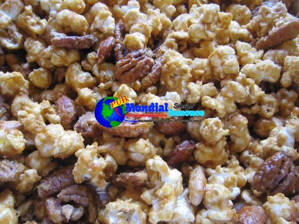 Caramel Corn with Pecans and Almonds