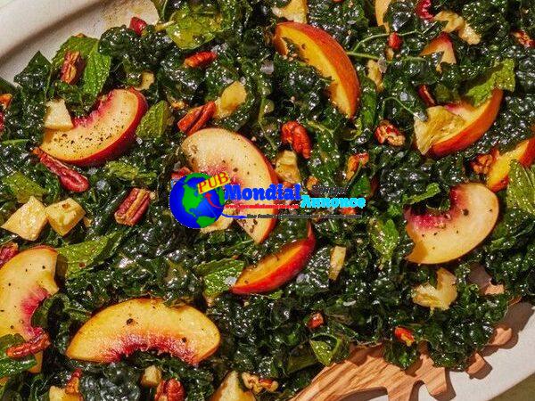 Peach-Pecan Kale Salad With Hot-Honey Vinaigrette