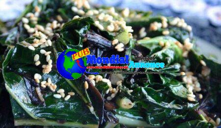 Kale with Seaweed, Sesame and Ginger