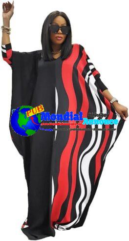 Robe Africaine Dashiki Robe de Mode Hip Hop Vêtements Africains Décontractés Robes Africaines Vêtements pour Femmes 2022 Rouge Taille Unique