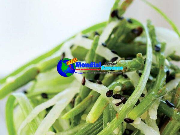 Sea Bean Salad with Daikon and Cucumber