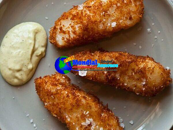 Lime and Tarragon Aioli with Panko-Crusted Fish Sticks