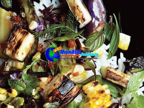 Grilled Vegetable and Rice Salad with Fish-Sauce French dressing