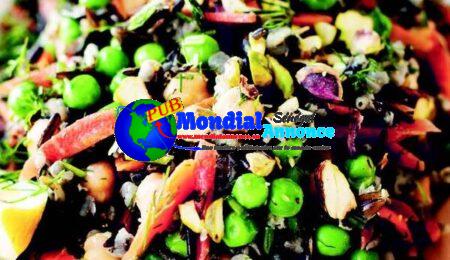 Sprouted Wild Rice with Pistachios and Spring Vegetables