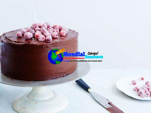 Triple-Layer Sour Cream Chocolate Cake