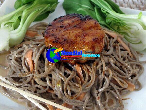 Tahini Soba Noodles with Jumbo Carmelized Sea Scallop