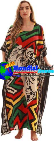 Caftan Dashiki à imprimé africain pour femme