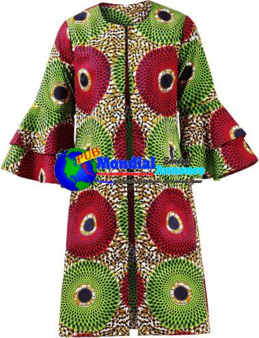 Shenbolen Veste imprimée africaine – Dashiki Robe traditionnelle pour femmes