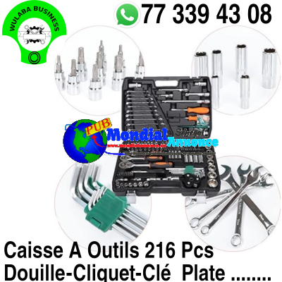 CAISSE A OUTILS 216 PIECES MULTIFONCTIONNELLE