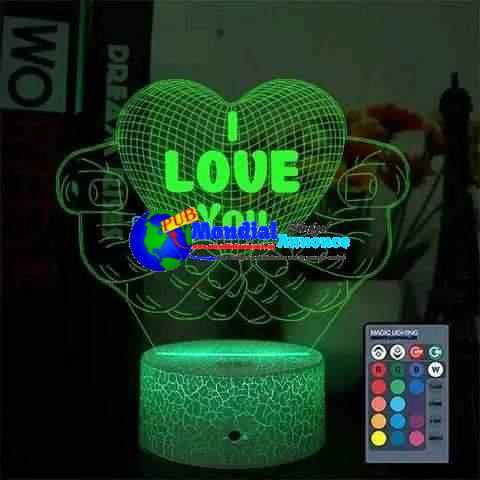 lampe led 3d I love you